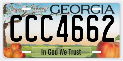 GA license plate CCC4662