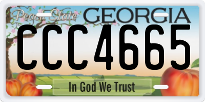GA license plate CCC4665