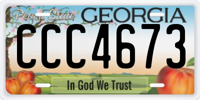 GA license plate CCC4673