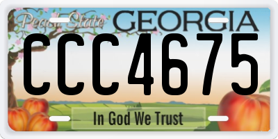 GA license plate CCC4675