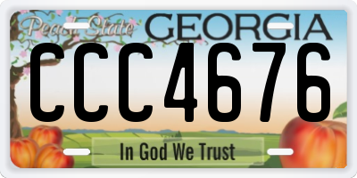 GA license plate CCC4676
