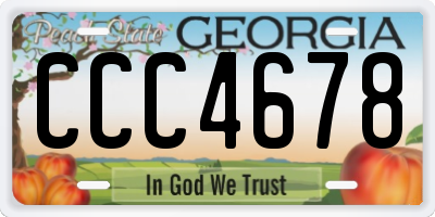 GA license plate CCC4678