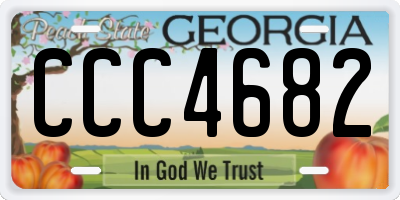 GA license plate CCC4682