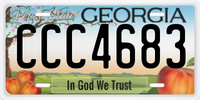 GA license plate CCC4683
