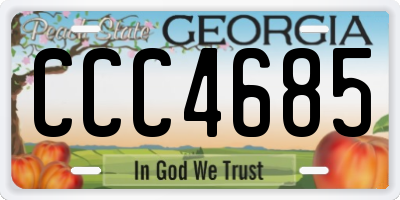 GA license plate CCC4685