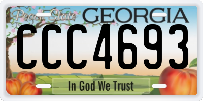 GA license plate CCC4693