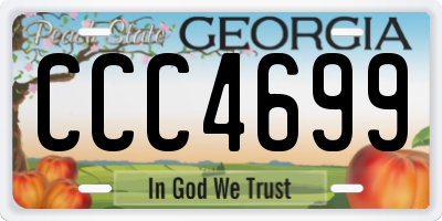 GA license plate CCC4699