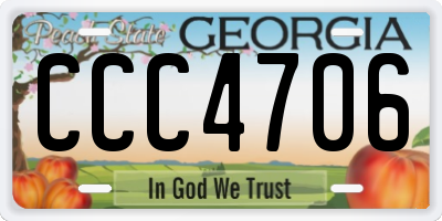GA license plate CCC4706