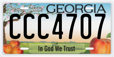 GA license plate CCC4707