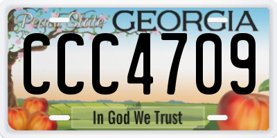 GA license plate CCC4709