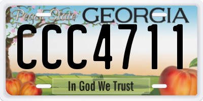 GA license plate CCC4711