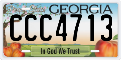 GA license plate CCC4713