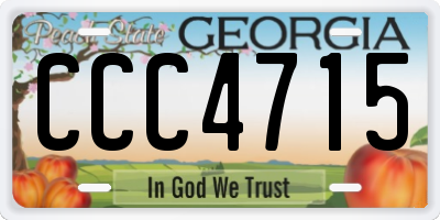 GA license plate CCC4715
