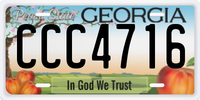 GA license plate CCC4716
