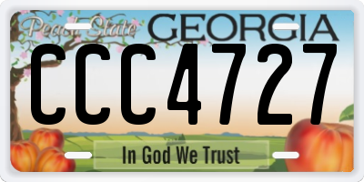 GA license plate CCC4727