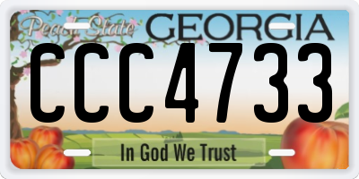 GA license plate CCC4733