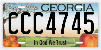GA license plate CCC4745