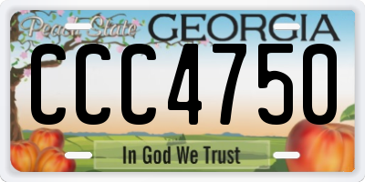 GA license plate CCC4750