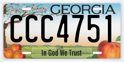 GA license plate CCC4751
