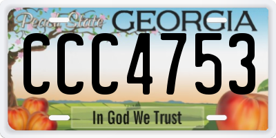 GA license plate CCC4753