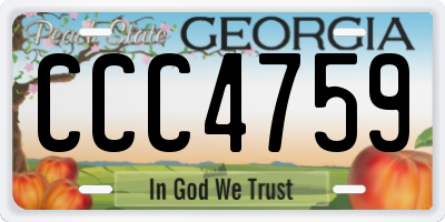 GA license plate CCC4759