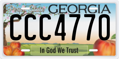 GA license plate CCC4770