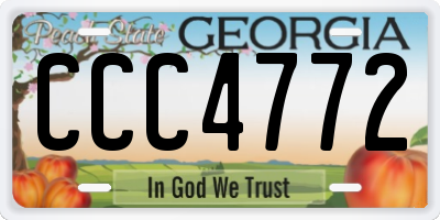 GA license plate CCC4772