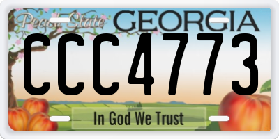 GA license plate CCC4773