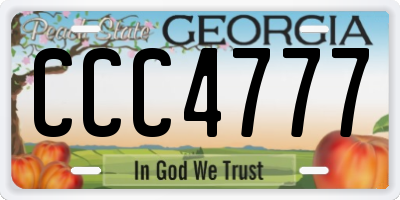 GA license plate CCC4777