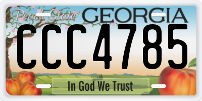 GA license plate CCC4785