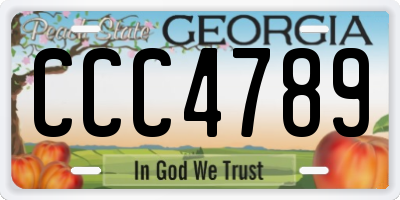 GA license plate CCC4789