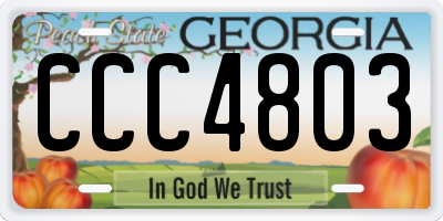 GA license plate CCC4803