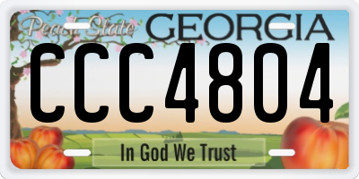 GA license plate CCC4804