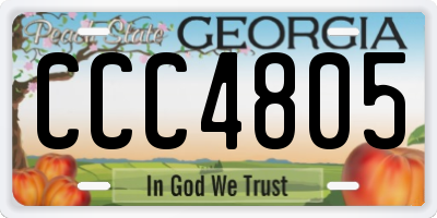 GA license plate CCC4805