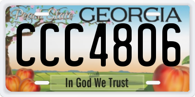 GA license plate CCC4806