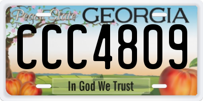 GA license plate CCC4809