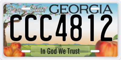 GA license plate CCC4812