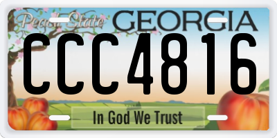 GA license plate CCC4816