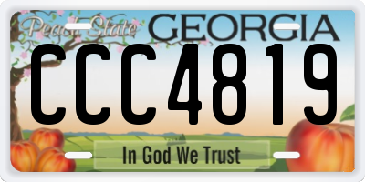 GA license plate CCC4819