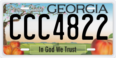 GA license plate CCC4822