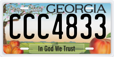 GA license plate CCC4833
