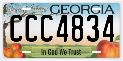 GA license plate CCC4834