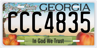 GA license plate CCC4835
