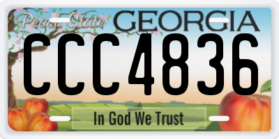 GA license plate CCC4836
