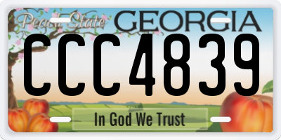 GA license plate CCC4839