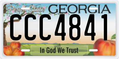 GA license plate CCC4841
