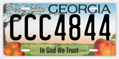 GA license plate CCC4844