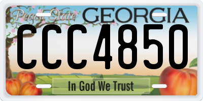 GA license plate CCC4850