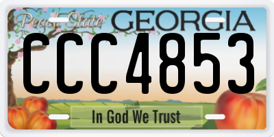 GA license plate CCC4853