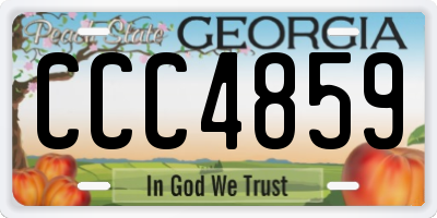 GA license plate CCC4859